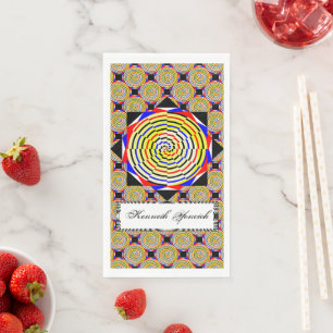 Yellow Spirals by Kenneth Yoncich Napkin