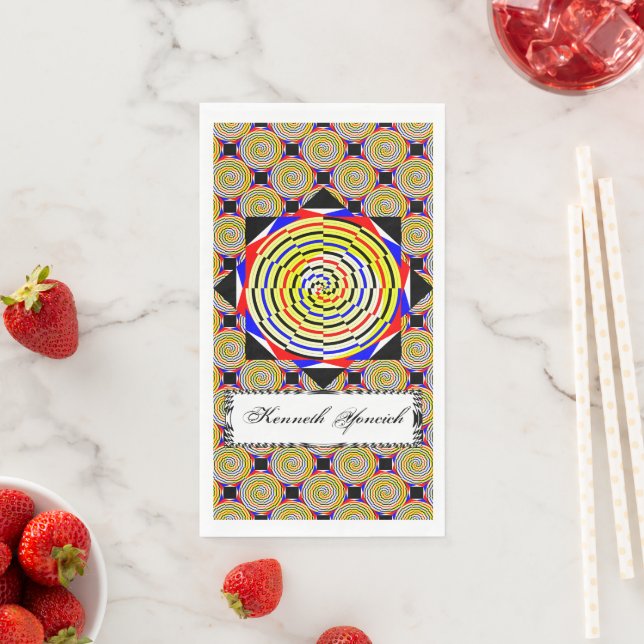 Yellow Spirals by Kenneth Yoncich Napkin (Insitu)