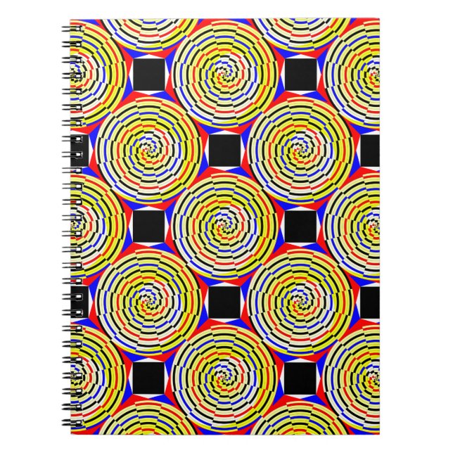 Yellow Spirals by Kenneth Yoncich Notebook (Front)