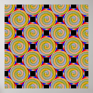 Yellow Spirals by Kenneth Yoncich Poster