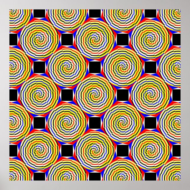Yellow Spirals by Kenneth Yoncich Poster (Front)