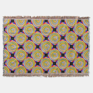 Yellow Spirals by Kenneth Yoncich Throw Blanket