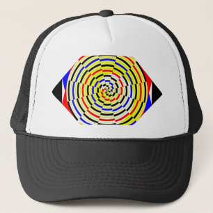 Yellow Spirals by Kenneth Yoncich Trucker Hat