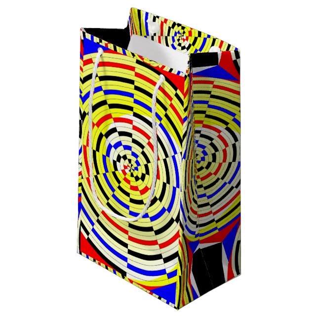 Yellow Spirals [S] by Kenneth Yoncich Small Gift Bag (Front Angled)