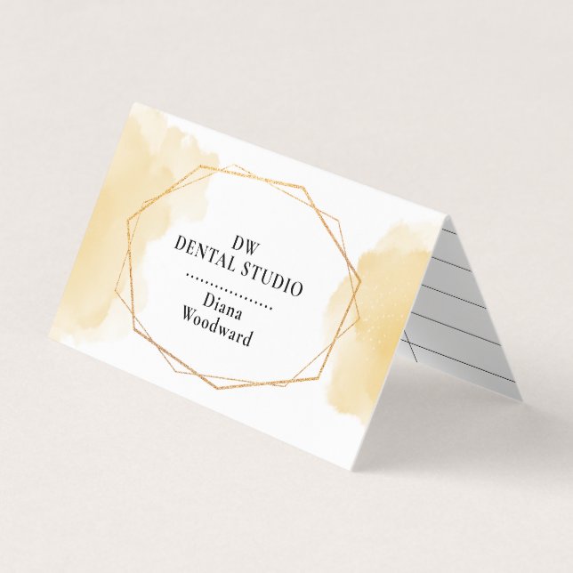 Yellow Splash Folded Business Card (Front)
