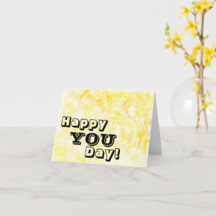 Yellow splatter paint greeting card