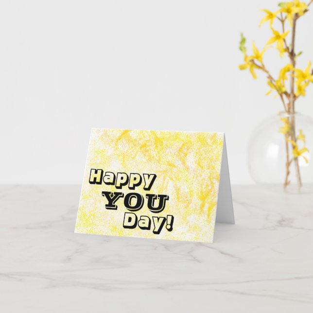 Yellow splatter paint greeting card (Yellow Flower)