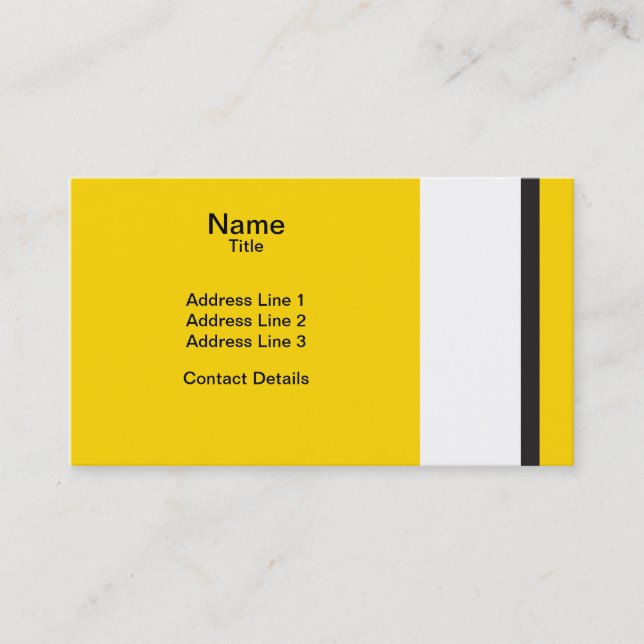Yellow Sportscar Stripe Business Card (Front)
