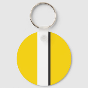 Yellow Sportscar Stripe Key Ring