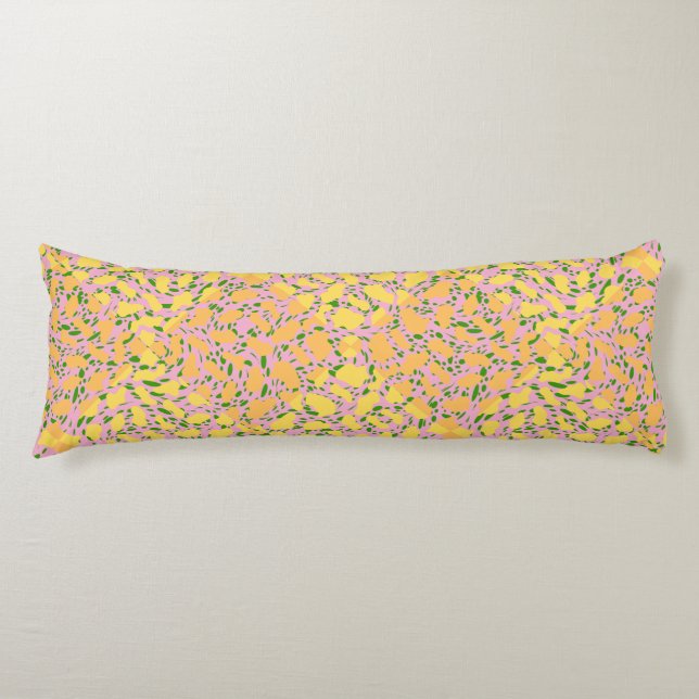 Yellow Spot Pattern.YO01.Pink BG Body Cushion (Front)