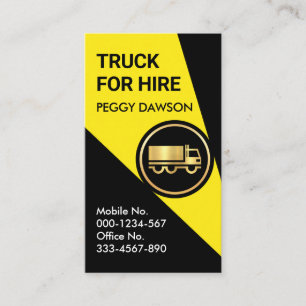 Yellow Spotlight On Semi Truck Business Card