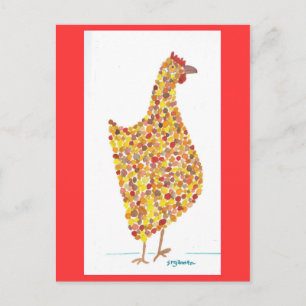 Yellow Spotted Hen Postcard