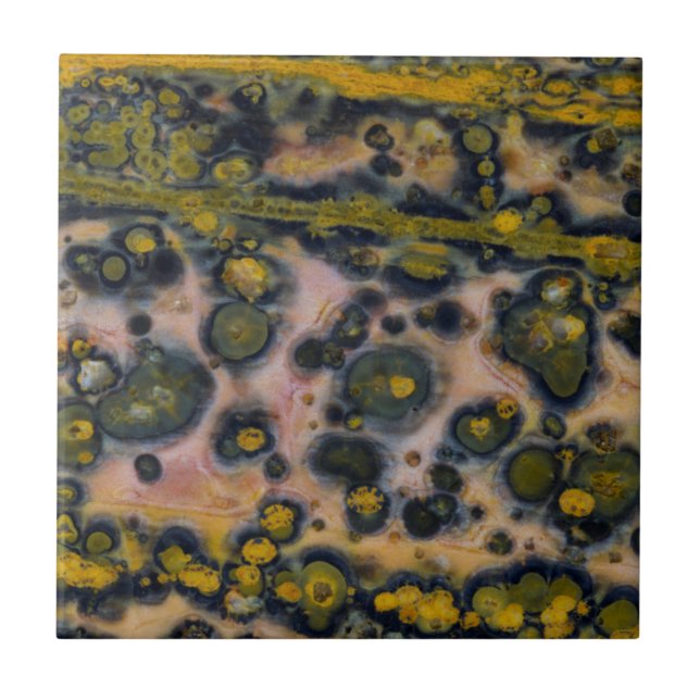 Yellow spotted Ocean Jasper Ceramic Tile (Front)