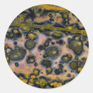 Yellow spotted Ocean Jasper Classic Round Sticker