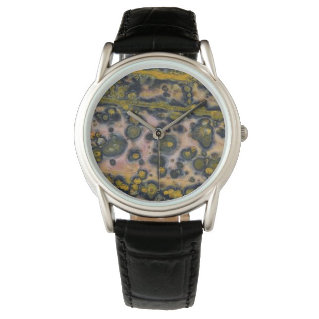 Yellow spotted Ocean Jasper Watch (Front)