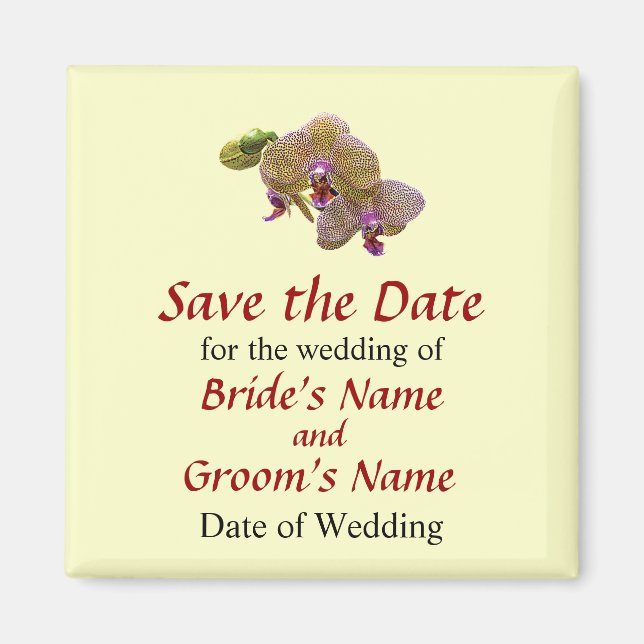 Yellow Spotted Orchid Save the Date Magnet (Front)