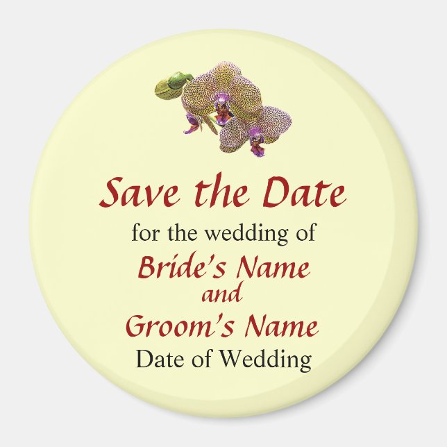Yellow Spotted Orchid Save the Date Magnet (Front)