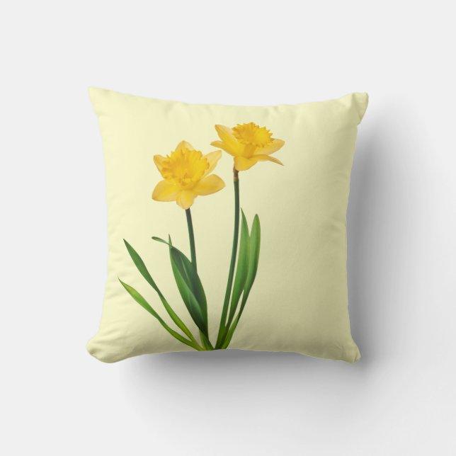 Yellow Spring Daffodils - Daffodil Template Cushion (Front)