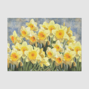 Yellow Spring Daffodils Rustic Tissue Paper
