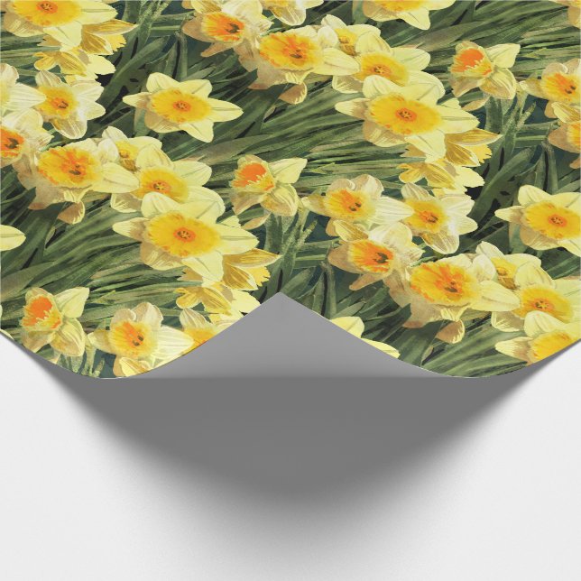 Yellow Spring Daffodils Wrapping Paper (Corner)