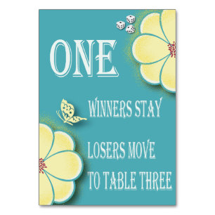 Yellow Spring Flower Bunco Table Card #1