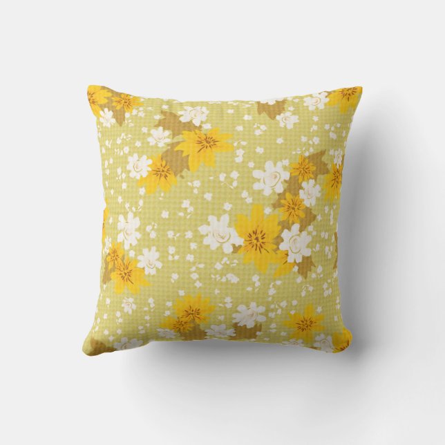 Yellow Spring Flower Cushions & Pillows (Back)