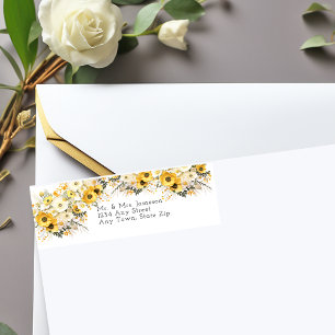 Yellow Spring Flowers Summer Elegant Return   Address Label