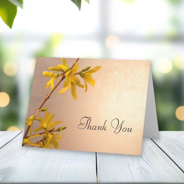 Yellow Spring Forsythia Flowers Thank You Note (Creator Uploaded)
