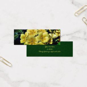 Yellow Spring Primrose Flowers Mini Bookmark