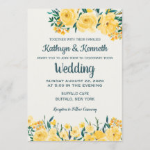 Yellow Spring Summer Country Wedding Invitation