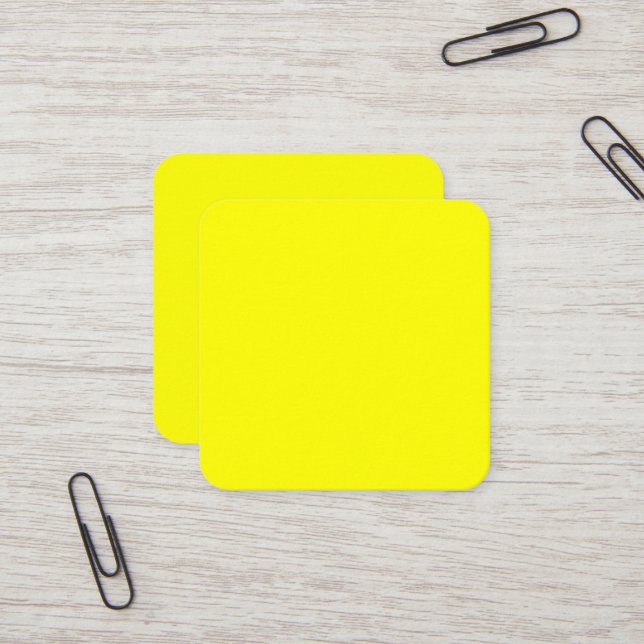 Yellow Square Business Card (Front/Back In Situ)
