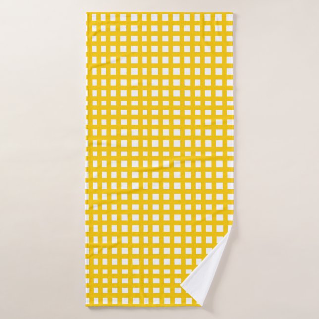 yellow square mesh grid  bath towel (Bath Towel)