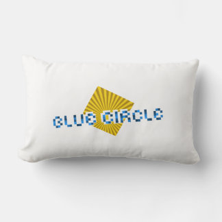 Yellow Square with Beams and Opposite Pixel Text Lumbar Cushion