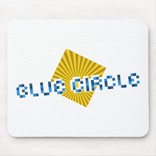 Yellow Square with Beams and Opposite Pixel Text Mouse Pad (Front)
