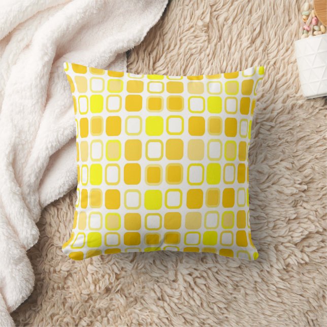 Yellow Squares Design Cushion (Blanket)