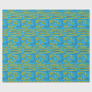 Yellow Squiggles Wrapping Paper