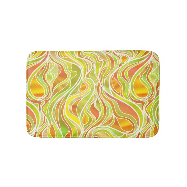 Yellow Stained Glass Abstract Bath Mat (Front)