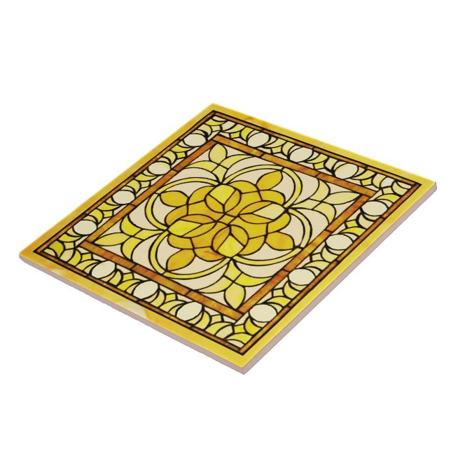 Yellow Stained Glass Ceramic Tile (Side)