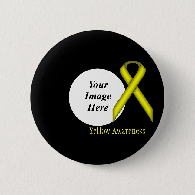 Yellow Standard Ribbon by Kenneth Yoncich 6 Cm Round Badge (Front)