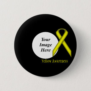 Yellow Standard Ribbon by Kenneth Yoncich 6 Cm Round Badge