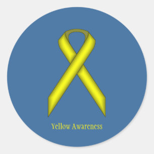 Yellow Standard Ribbon by Kenneth Yoncich Classic Round Sticker