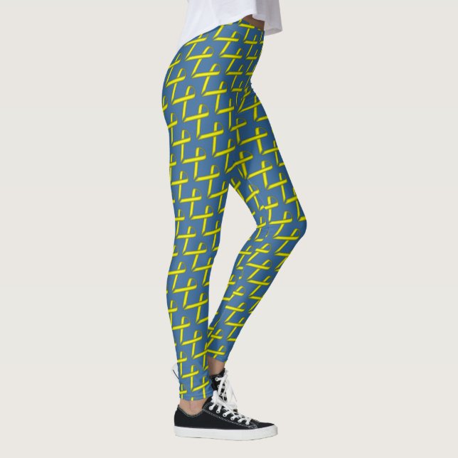 Yellow Standard Ribbon by Kenneth Yoncich Leggings (Right)