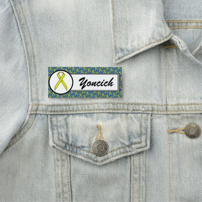 Yellow Standard Ribbon by Kenneth Yoncich Name Tag (In Situ)