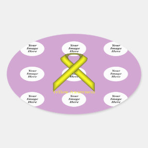 Yellow Standard Ribbon by Kenneth Yoncich Oval Sticker