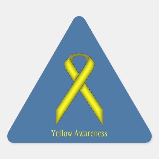 Yellow Standard Ribbon by Kenneth Yoncich Triangle Sticker (Front)