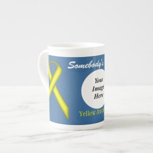 Yellow Standard Ribbon Template by Kenneth Yoncich Bone China Mug