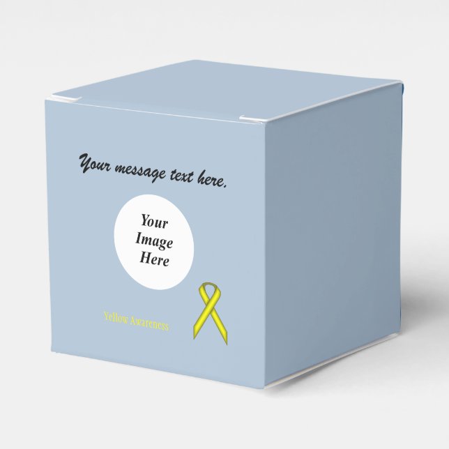 Yellow Standard Ribbon Template by Kenneth Yoncich Favour Box (Front Side)