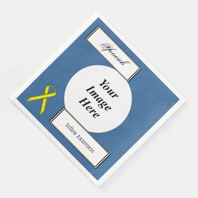 Yellow Standard Ribbon Template by Kenneth Yoncich Napkin (Corner)