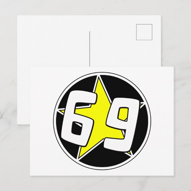 Yellow Star 69  Holiday Postcard (Front/Back)