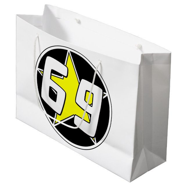 Yellow Star 69  Large Gift Bag (Front Angled)